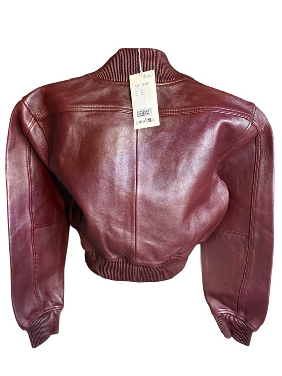 H&M STUDIO COLLECTION 2026 NWT Burgundy
Leather Bomber Jacket in Sz M - Picture 7 of 16